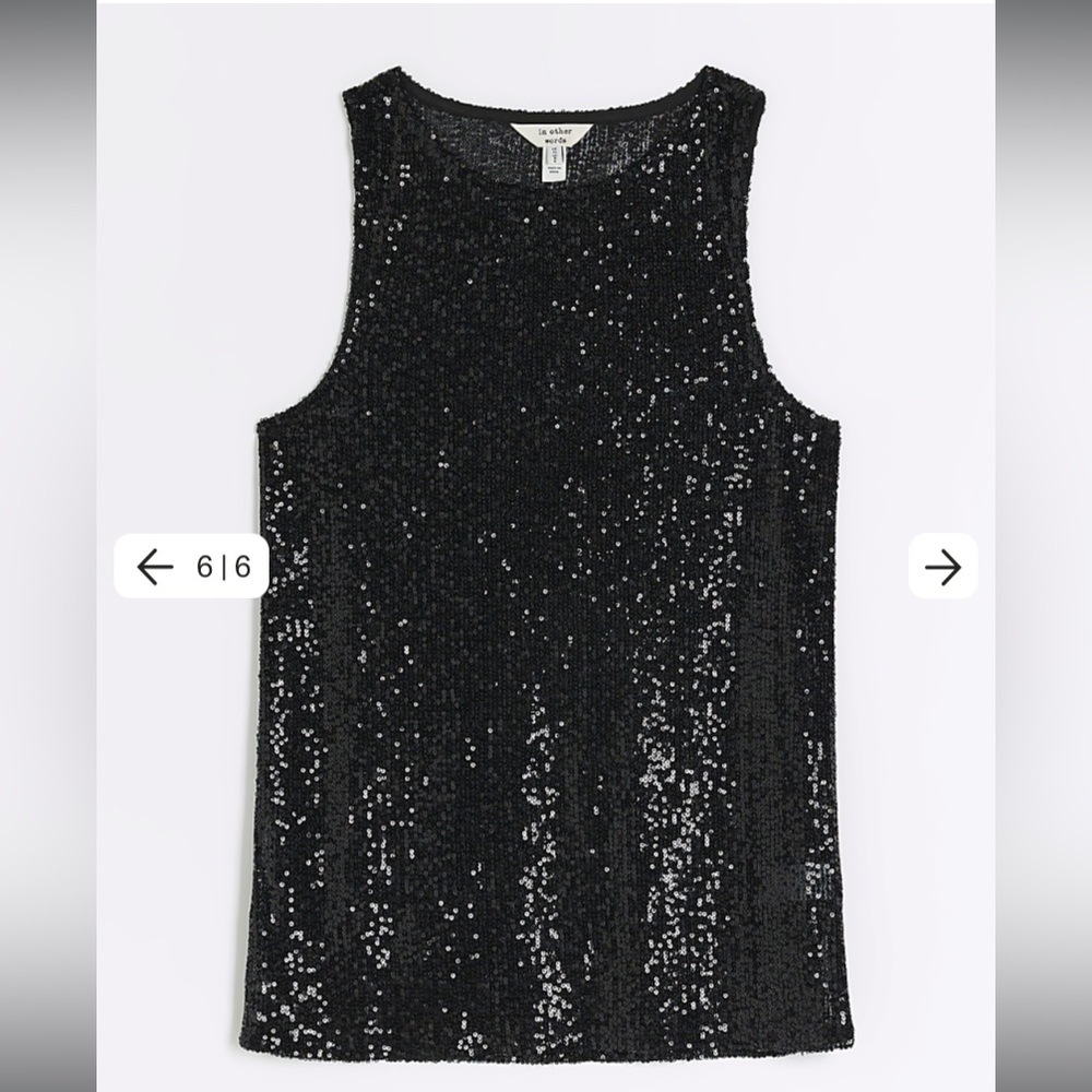 Black Sequin Tank Top